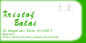 kristof balai business card